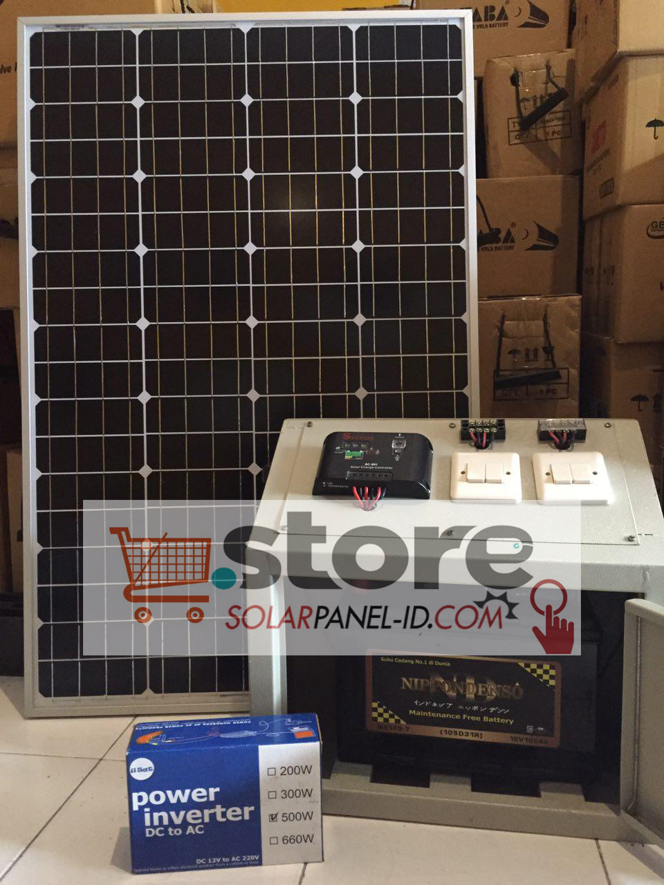 Jual Paket Penerangan Rumah SHS 50WP Solarcell Tenaga Surya