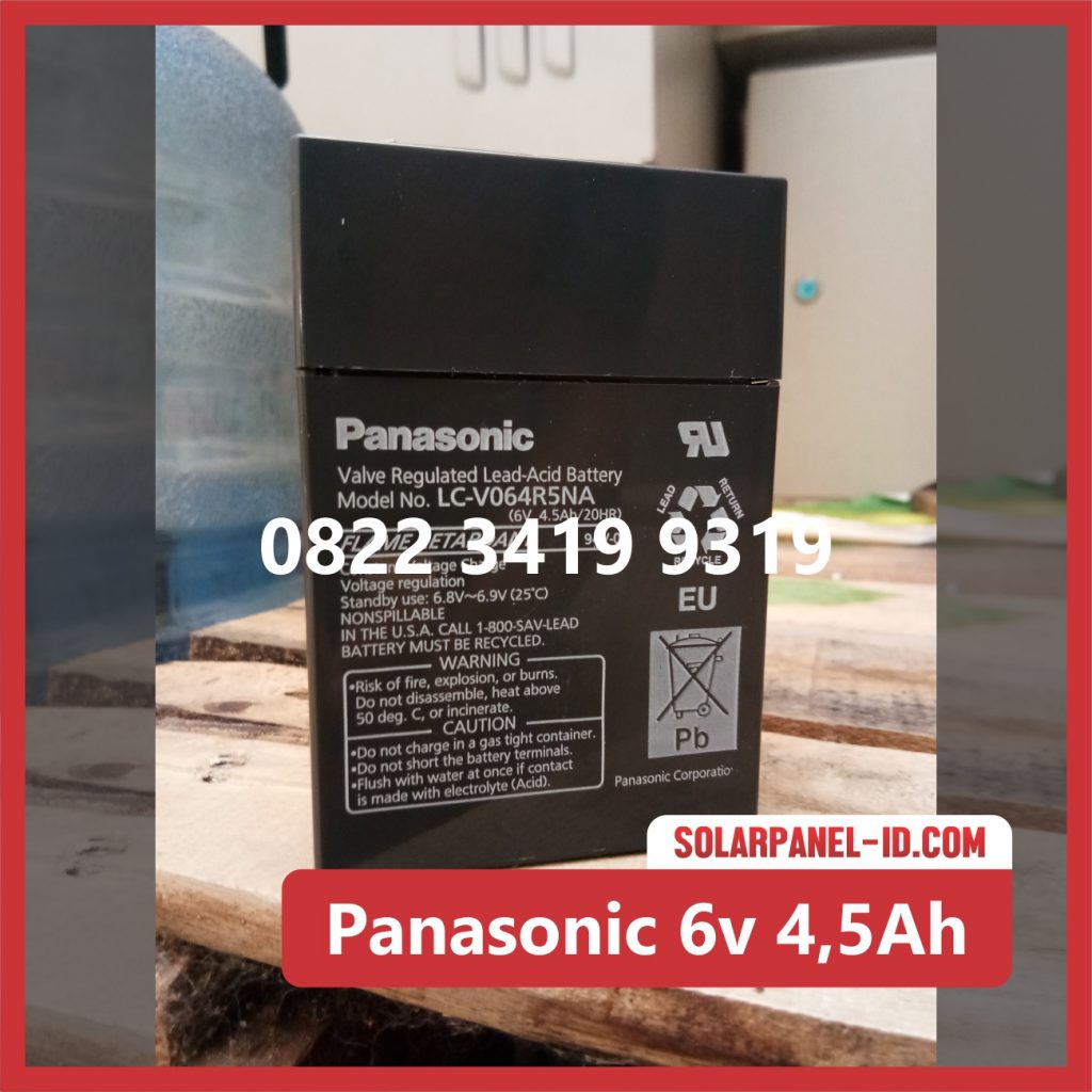 Panasonic baterai kering 6v 4,5Ah baterai panel surya