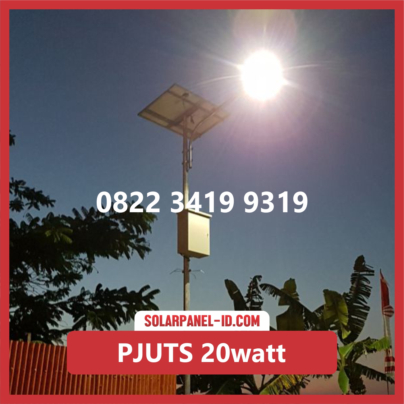 Paket Lampu Jalan Tenaga Surya 20watt – PJU Solarcell 20 watt | Penerangan Jalan Umum (PJU)