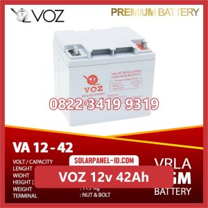 VOZ baterai kering 12v 42Ah baterai solarcell