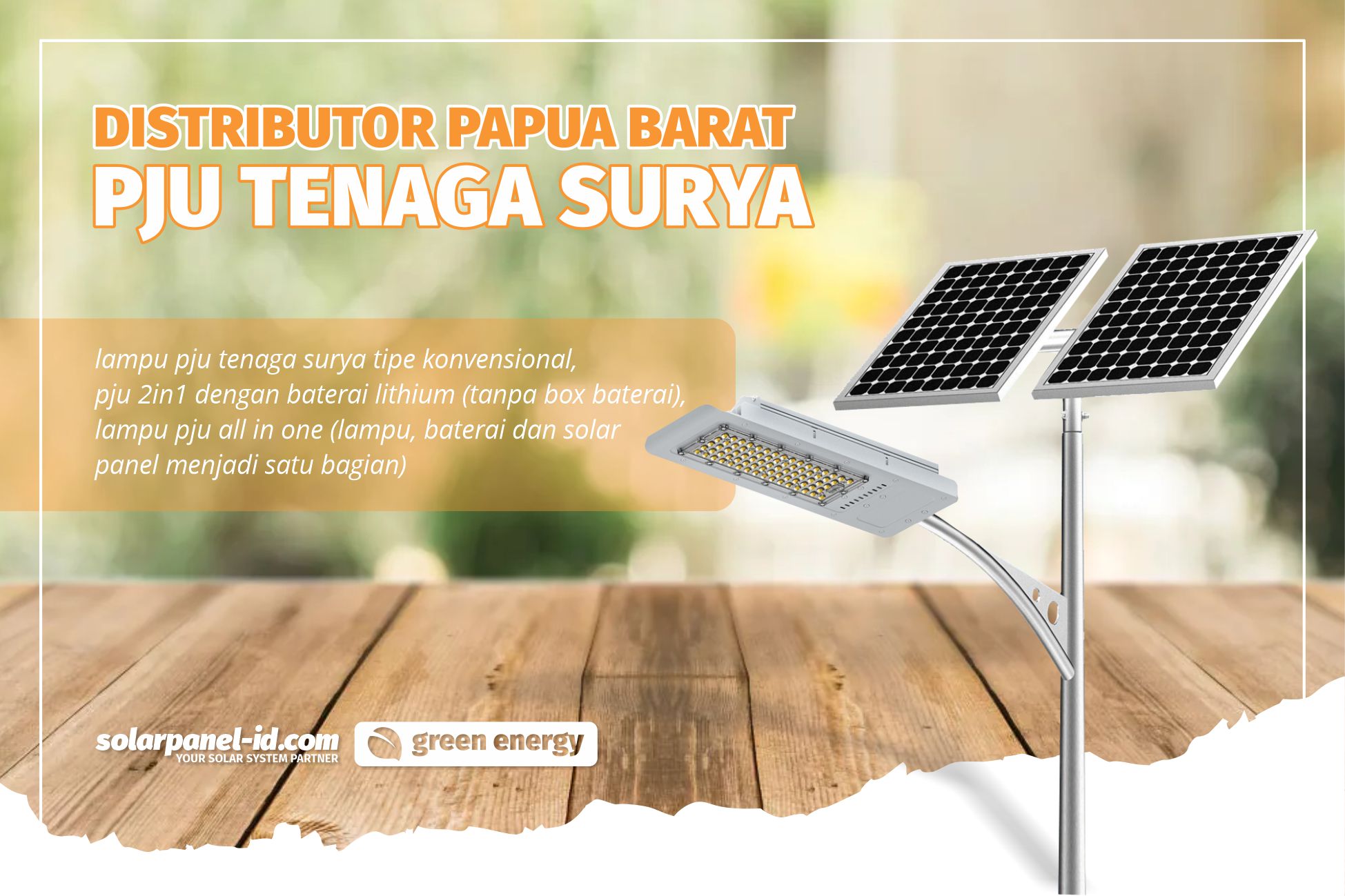 Distributor Lampu Jalan Solar Cell Satu Set di Manokwari Papua Barat